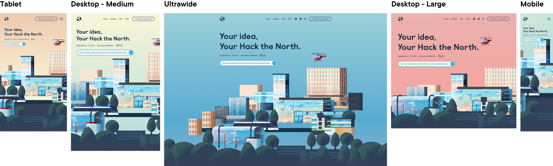 Hack the North website, fully responsive website